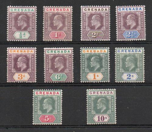 GRENADA SG 67-76 ED VII MULTIPLE WATERMARK SET 