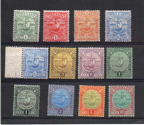  GRENADA SG 77-88 + 80a SAILING SHIP SET OF 11.  M/M