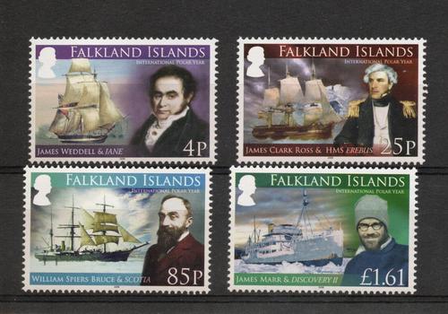 FALKLAND ISLANDS SG 1088-1091 EXPLORERS POLAR YEAR SET MNH 