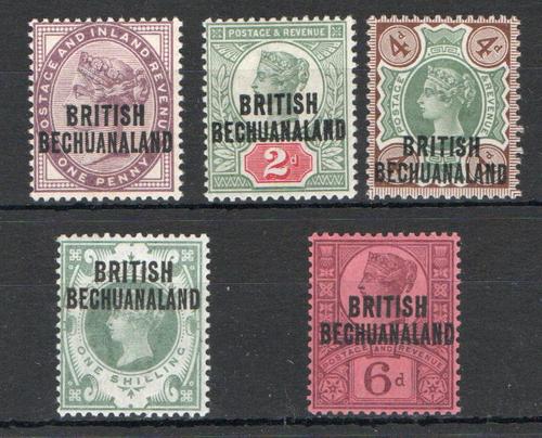 BECHUANALAND SG 33-37 1891 GB OVERPRINTED BRITISH BECHUANALAND FINE MINT