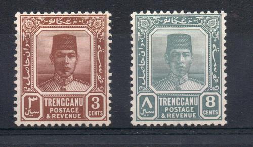 MALAYA TRENGGANU SG 29 + 34 GVI ISSUES MNH