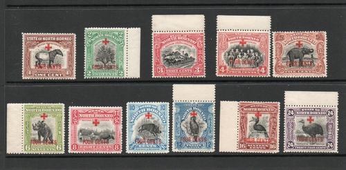 NORTH BORNEO SG 235-45  RED CROSS SET TO 24 CENTS. MNH