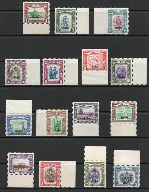 NORTH BORNEO SG320-4 B.M.A. GVI SET COMPLETE MNH