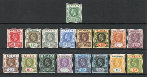 GAMBIA SG 86-102 GV DEFINITVE SET FINE M/M