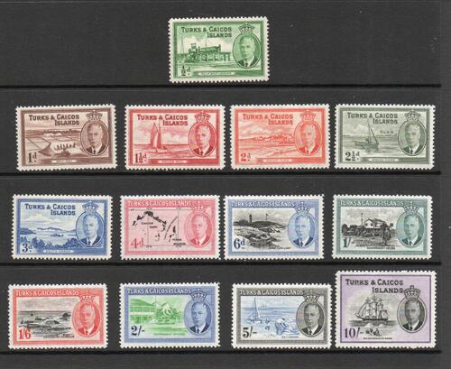 TURKS AND CAICOS SG 221- 233 GVI SET MNH