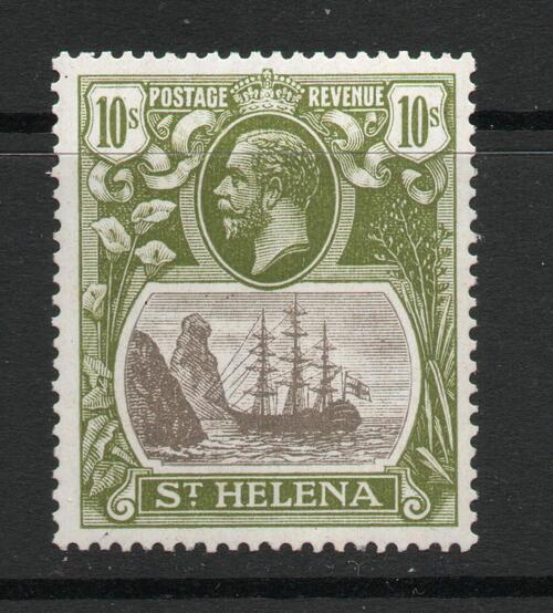 ST HELENA SG 112 1922 10/- VALUE L/M/M