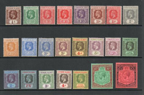 LEWWARD ISLANDS 1921 GV SET OF 23 M/M