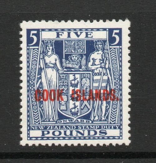 COOK ISLANDS SG 98b 1932 GV OVERPRINTED £5 VALUE. FINE MINT 