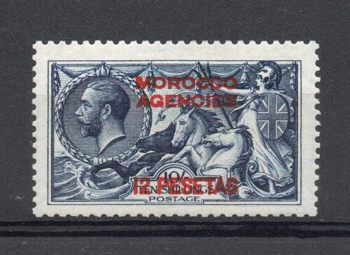 MOROCCO AGENCIES SPANISH SG 138 GV SEAHORSE INDIGO BLUE 10/-