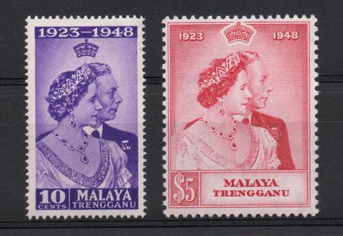 TRENGGANU SG 61-2 GVI SILVER WEDDING PAIR M/M
