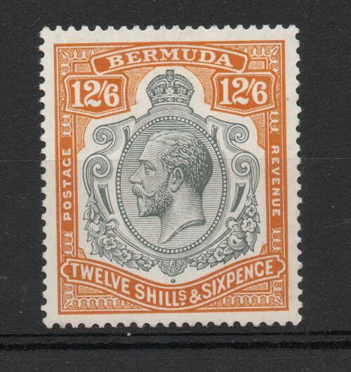 BERMUDA SG 93 1924 SCRIPT WATERMARK 12/6d M/M
