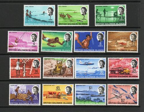 BRITISH SOLOMON ISLANDS SG 166-80 MNH
