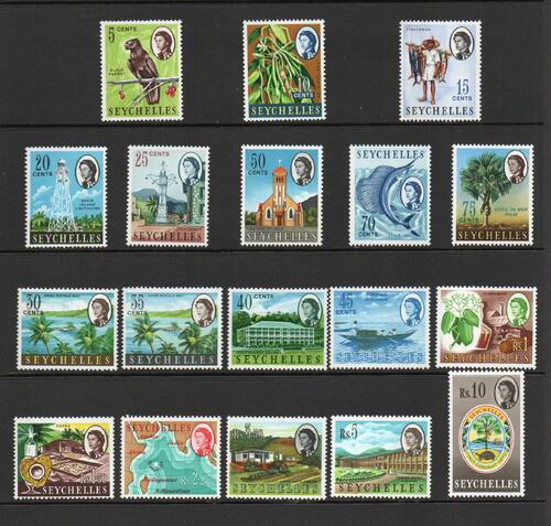 SEYCHELLES SG 196-212 DEFINITIVE SET. MNH