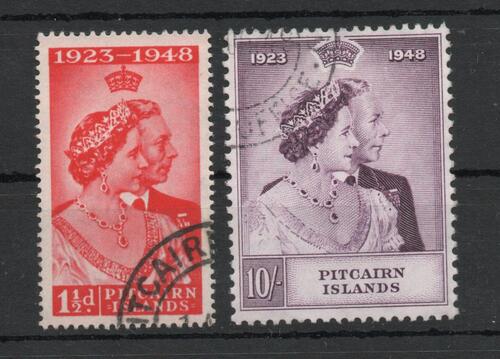 PITCAIRN ISLANDS SG 11-12 ROYAL SILVER WEDDING. FINE USED