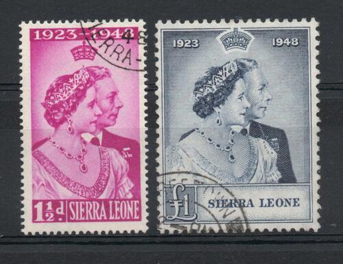 SIERRA LEONE SG 203-204 ROYAL SILVER WEDDING FINE USED