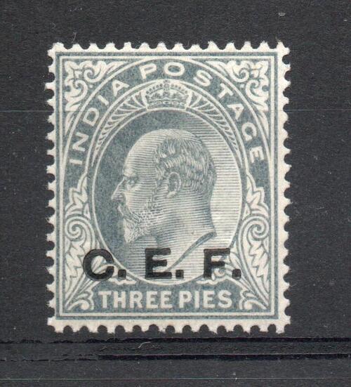INDIA SG 12a CHINESE EXPEDITIONARY FORCE DOUBLE OVERPRINT ONE ALBINO MNH
