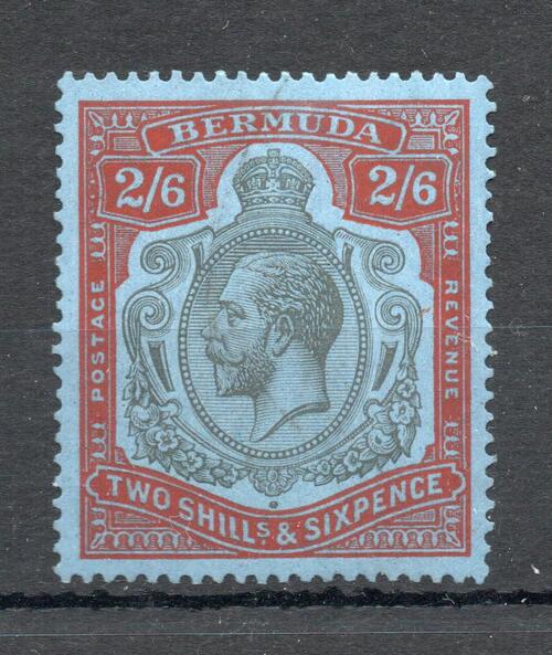 BERMUDA SG 89J 2/-6d BLACK SCARLET-VERMILLION/DEEP BLUE MNH