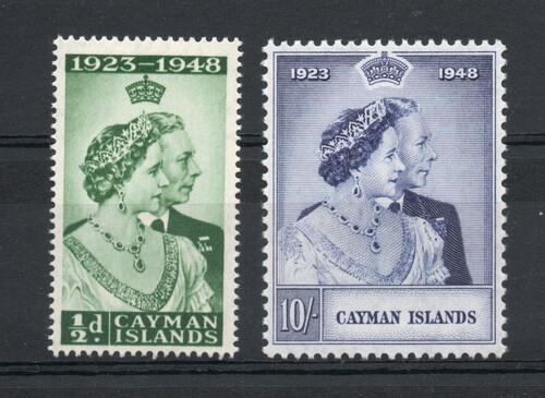 CAYMAN ISLANDS SG 129-30 ROYAL SIVER WEDDING PAIR M/M