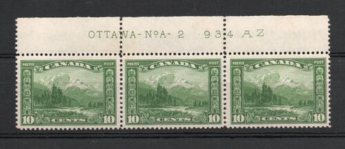 CANADA 10 CENT POTTAWA PLATE STRIP 