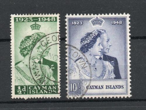 CAYMAN ISLANDS SG 129-30 SIVER WEDDING FINE USED