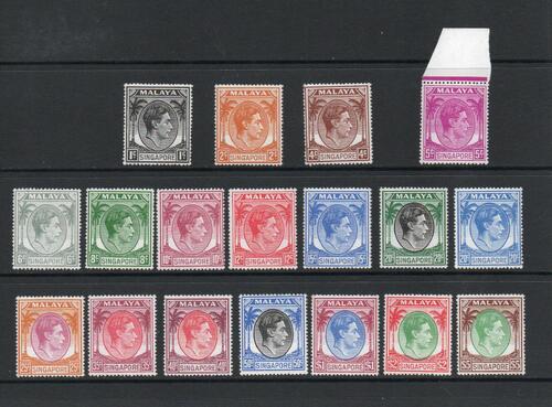 SINGAPORE SG 16-30 PERF 17X 18 SET M/M