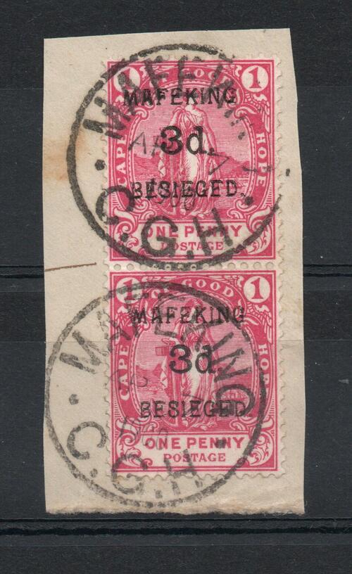 SOUTH AFRICA SG 3 MAFEKING SIEGE OVERPRINT IN A PAIR F/U