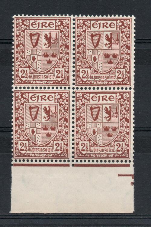 IRELAND SG 75 2D IN BLOCK OF 4. MNH