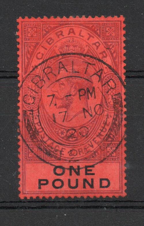 GIBRALTAR SG 85 £1 VALUE FINE USED
