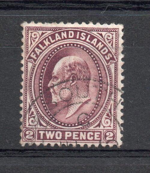 FALKLAND ISLAND SG 45b 2d REDDISH PURPLE USED