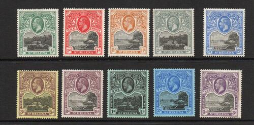 ST HELENA SG 72-81 1912 GV DEFINITVE SET M/M